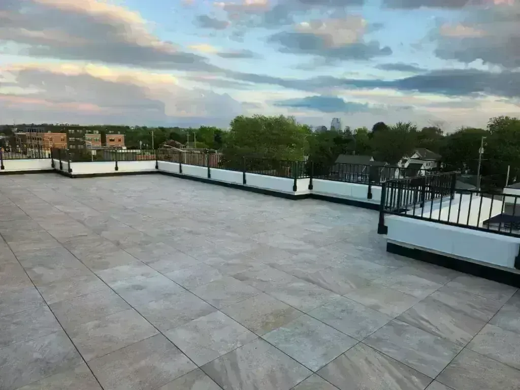 Rooftop Patio Porcelain Roof Pavers in Quartzite Sandy Island
