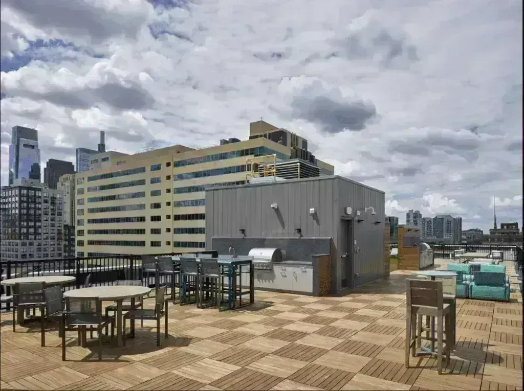 rooftop patio Ipe wood deck tiles