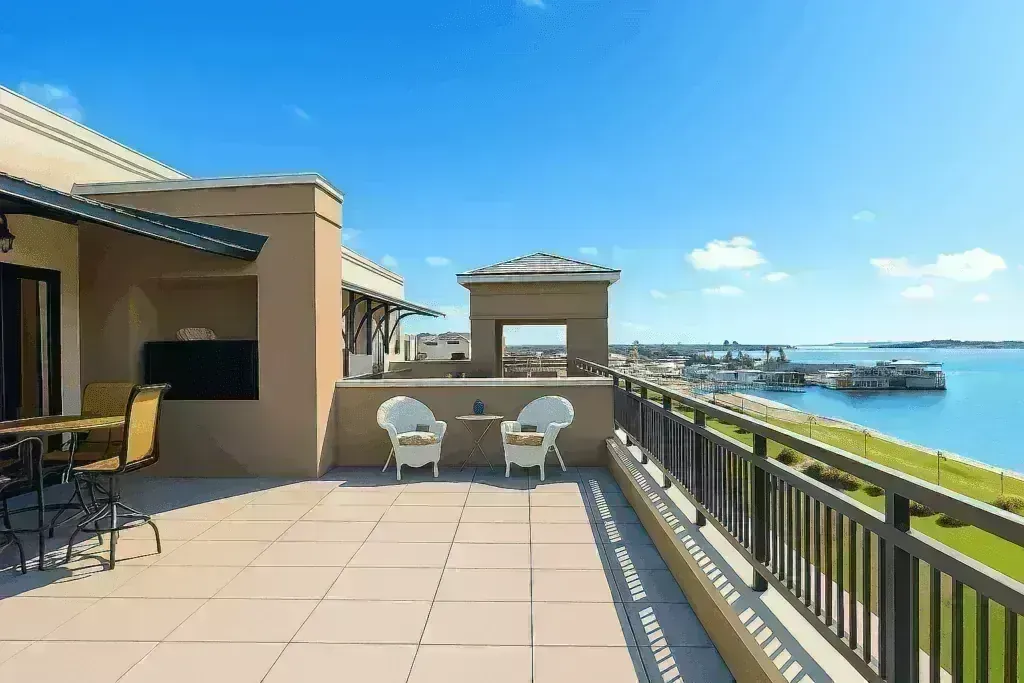 rooftop patio concrete pavers