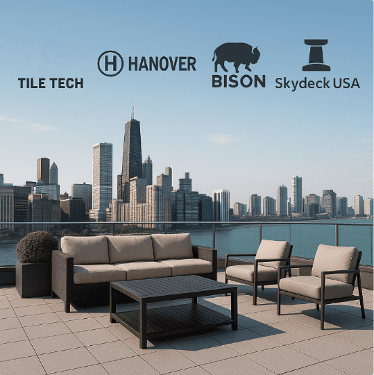 Tile Tech, Hanover, Bison & Skydeck USA: comparing 4 Pedestal Paver Systems