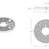 1/4" Stackable Rubber Pedestal SD-00 Dimension Drawing