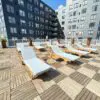 Rooftop SkyWalk Ipe Wood Deck on Skyjack pedestals at Church + State Apartments in Cleveland, OH by Skydeck USA
