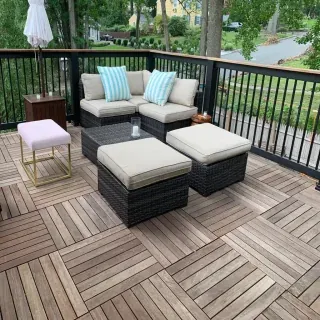 Ipe Wood Deck Tiles on Rooftop Deck in Indianapolis, IN by Skydeck USA