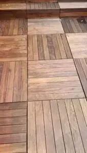 Ipe Deck TIles After Two Coats of Oil