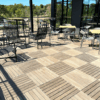Ipe wood deck tiles on SkyJack Adjustable Pedestals at Rhonemus Cellars in Lancaster, PA