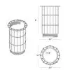 8" Extender Sleeve for adding height to SD-XL adjustable pedestals dimension drawing
