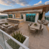 Rooftop Bar and Seating Area on OneGT Hotel with porcelain pavers on pedestals in Grand Cayman Island by Skydeck USA