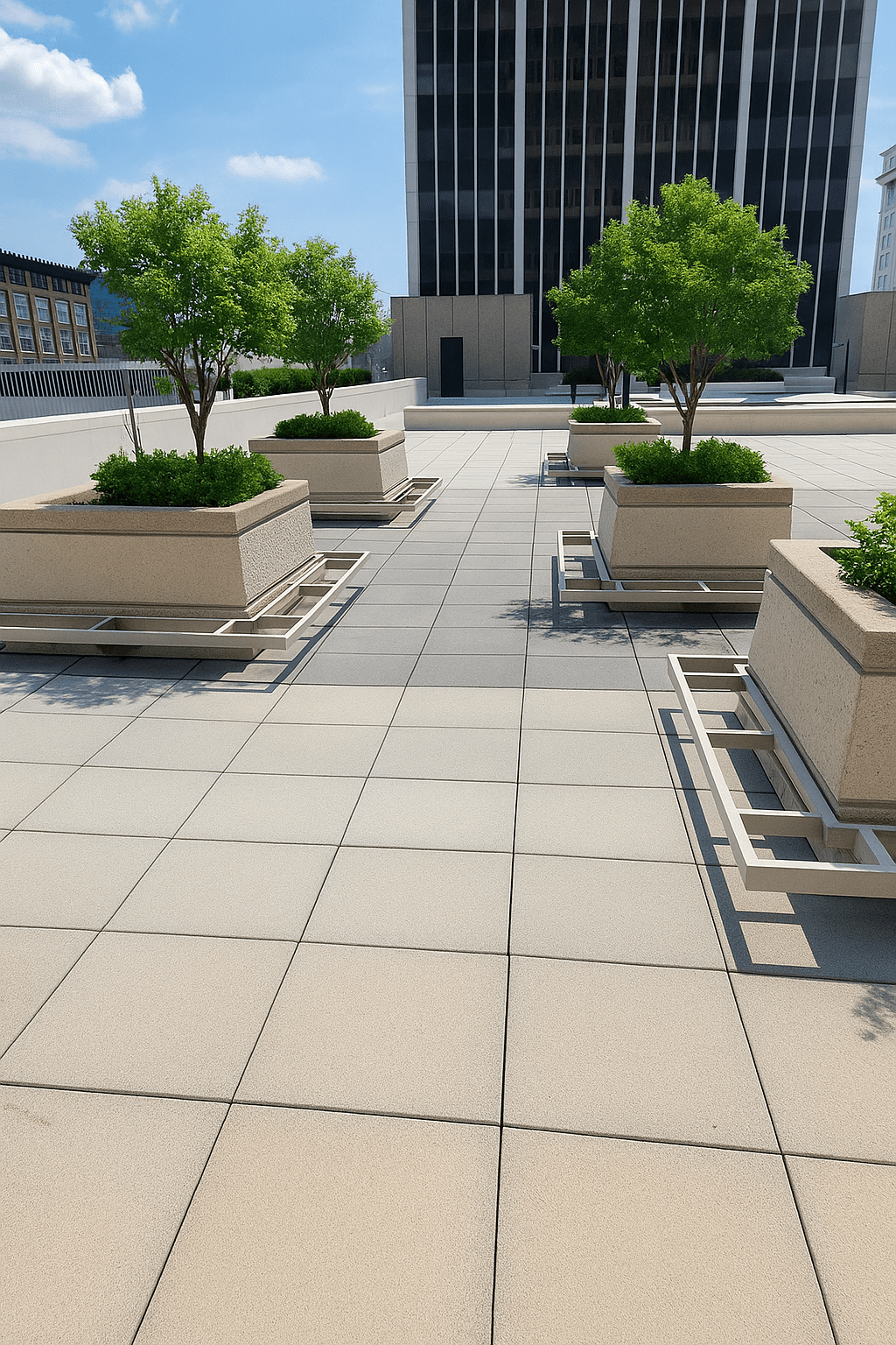 Roof Deck at Bank of America Tower - Little Rock, AR - Tier 2 SkyWalk Concrete Pavers