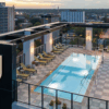 Pool Roof Deck at The Hub on Campus - University of Illinois - Champaign, IL3 - SD-56C Light Gray and SD-91D Lakeshore Concrete Pavers