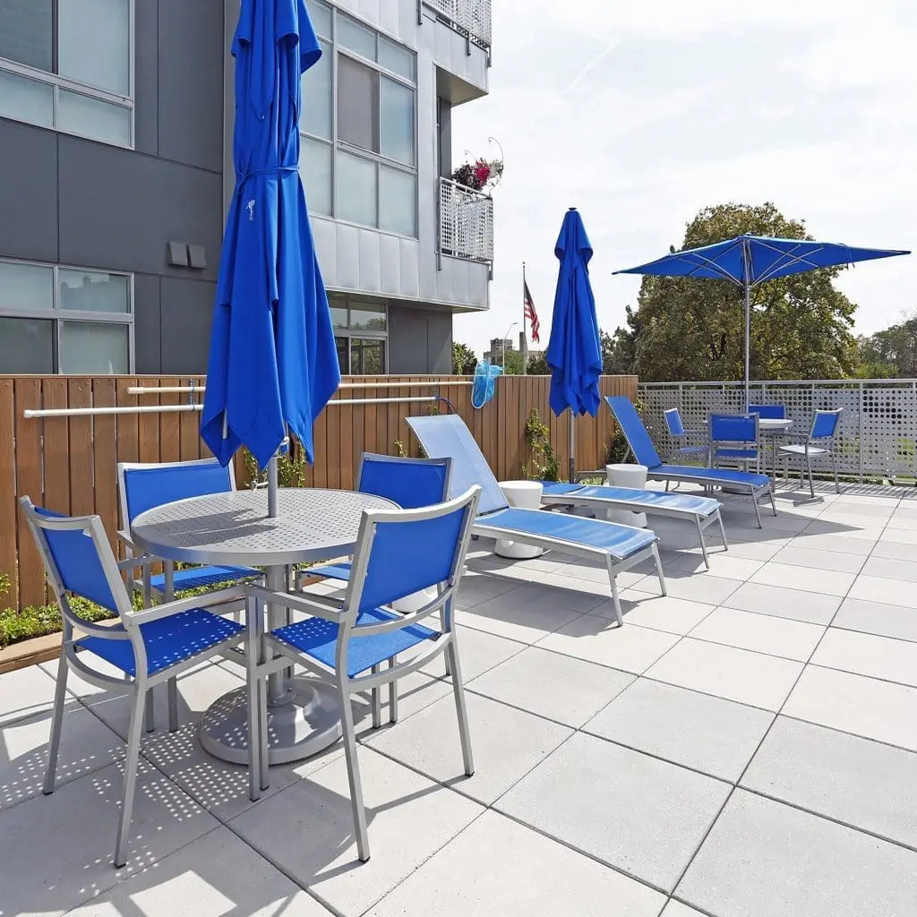 Rooftop Deck at Ducharme Place Apartments in Detroit, MI by Skydeck USA