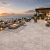 Travertine Shell 2cm Porcelain Pavers - Earth Series by Skydeck USA