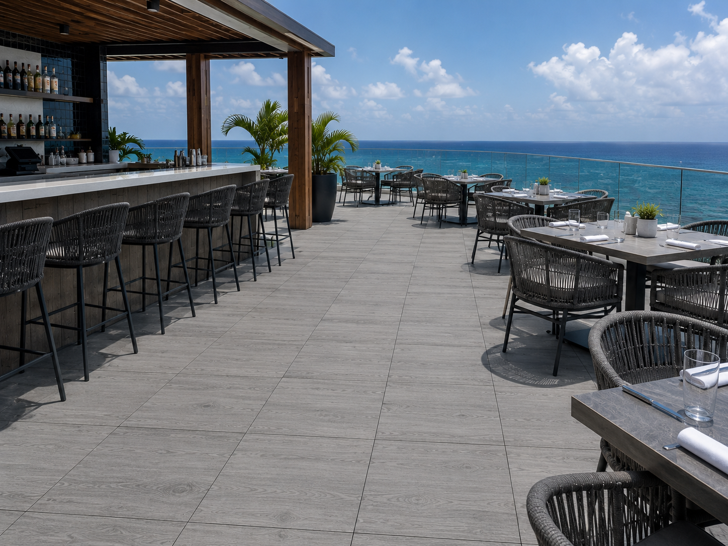 Woodsmoke 2CM SkyWalk Porcelain Paver – Wood Look Series by skydeck usa