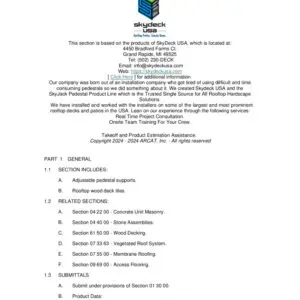 thumbnail of SkyWalk Roof Pedestal Wood Tile System Specification