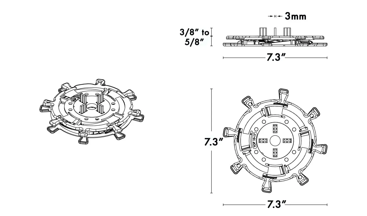 SD-XXS Adjustable Paver Pedestal - 3/8" to 5/8" - Image 4