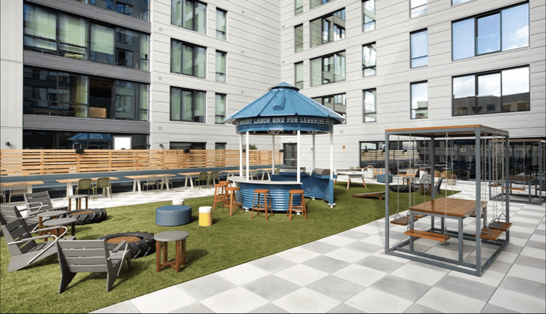 The Hub Apartments - University of Illinois Champaign, IL - Turf and Concrete Pavers