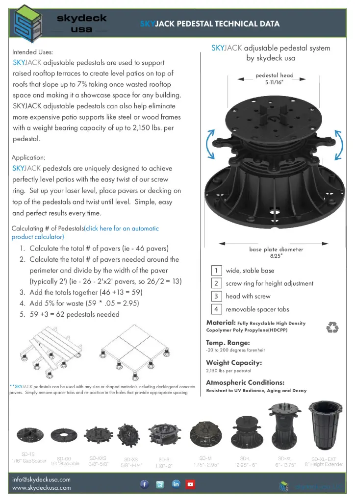 thumbnail of 2025 SkyJack Pedestal Technical Data Sheet