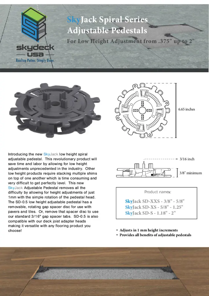 thumbnail of SkyJack Low Height Spiral Series Pedestal Brochure