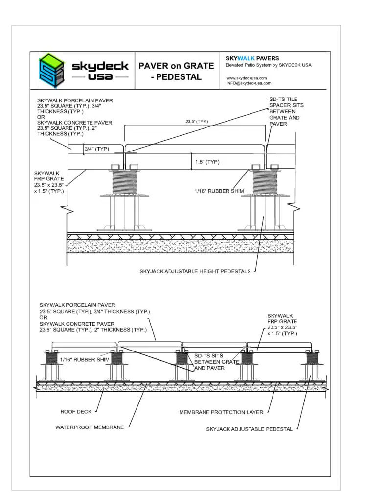thumbnail of Skydeck Porcelain Paver on Grate – Detail Manual 3