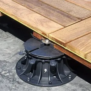 Wind Uplift Lock Down System for Ipe Wood Deck Tiles