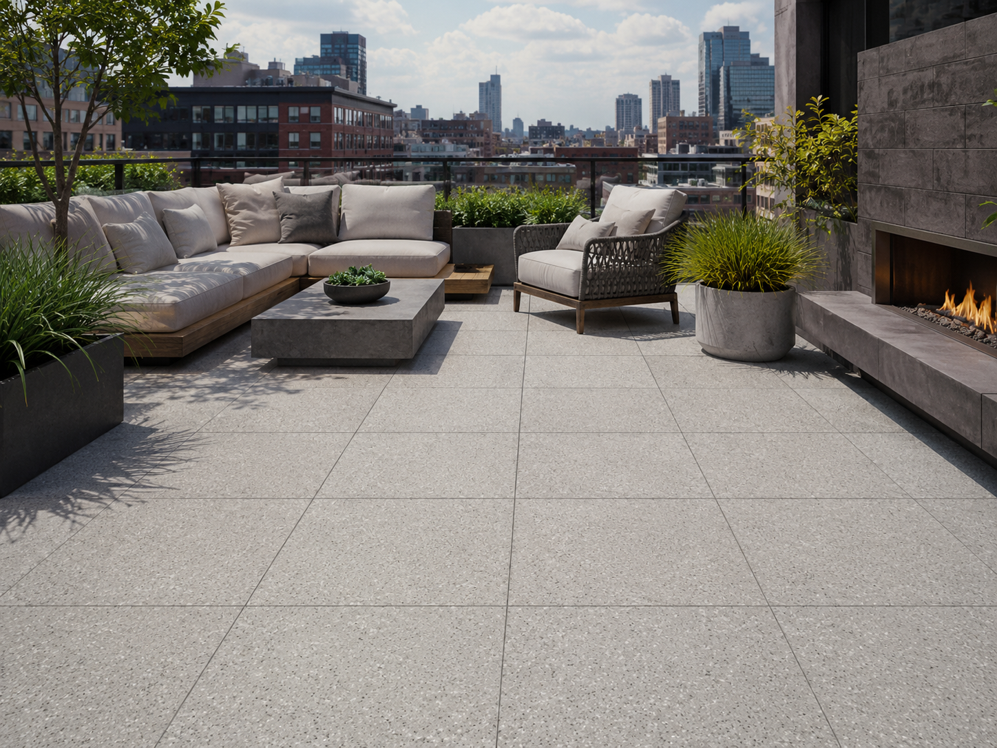 Terrazzo Gray Black 2cm Porcelain Paver