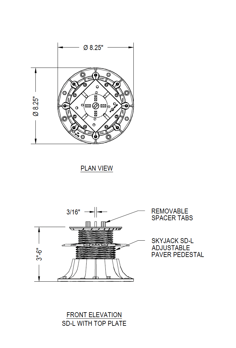 SkyJack Pedestal CAD drawing