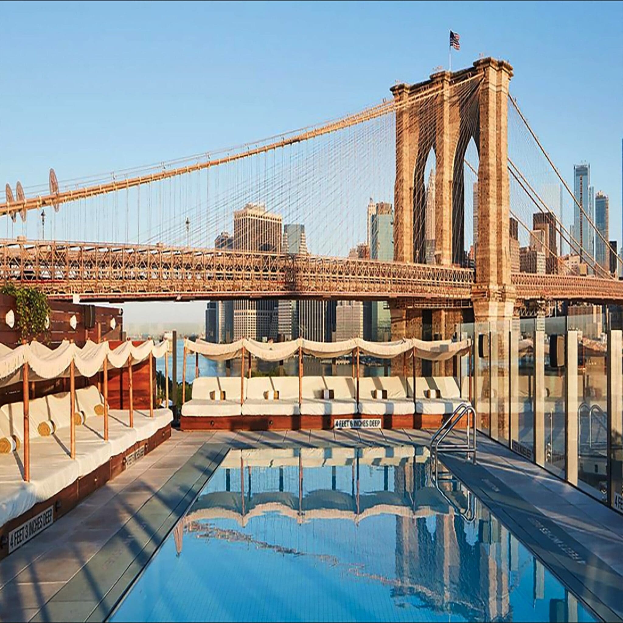 Soho House Dumbo - Brooklyn, NY Diamond Cut Gray Pavers on Skyjack Pedestals