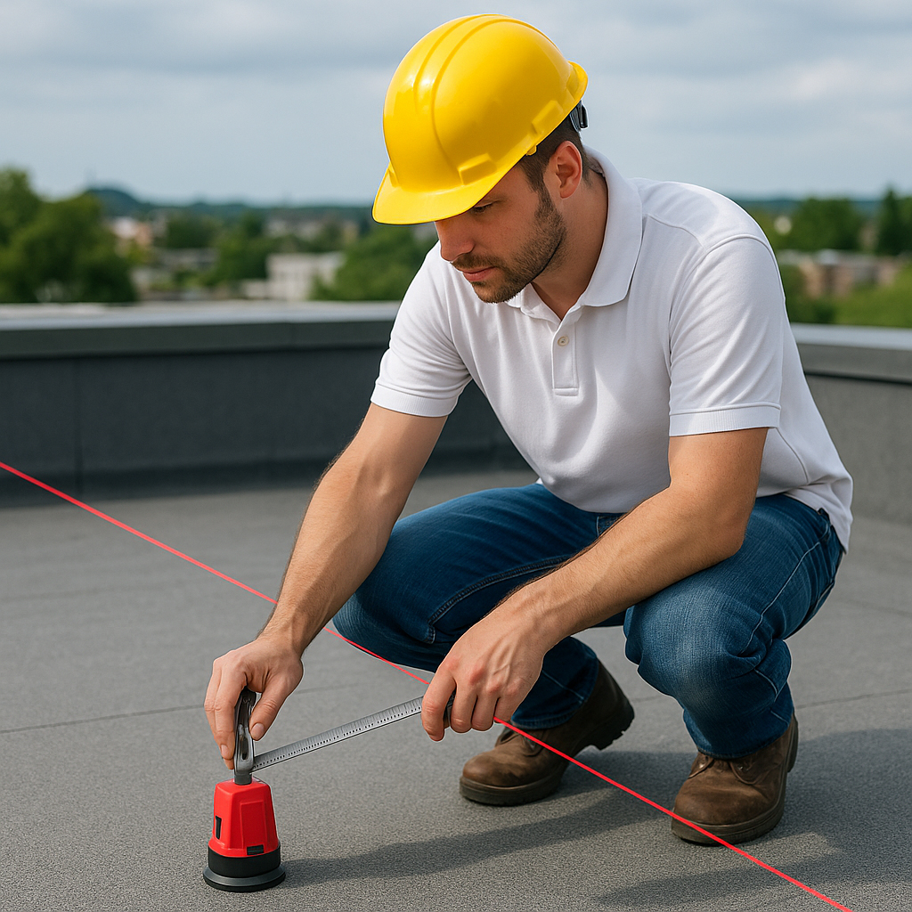 Measuring Paver Pedestal Heights:
Tools for Rooftop Paver pedestal system installation