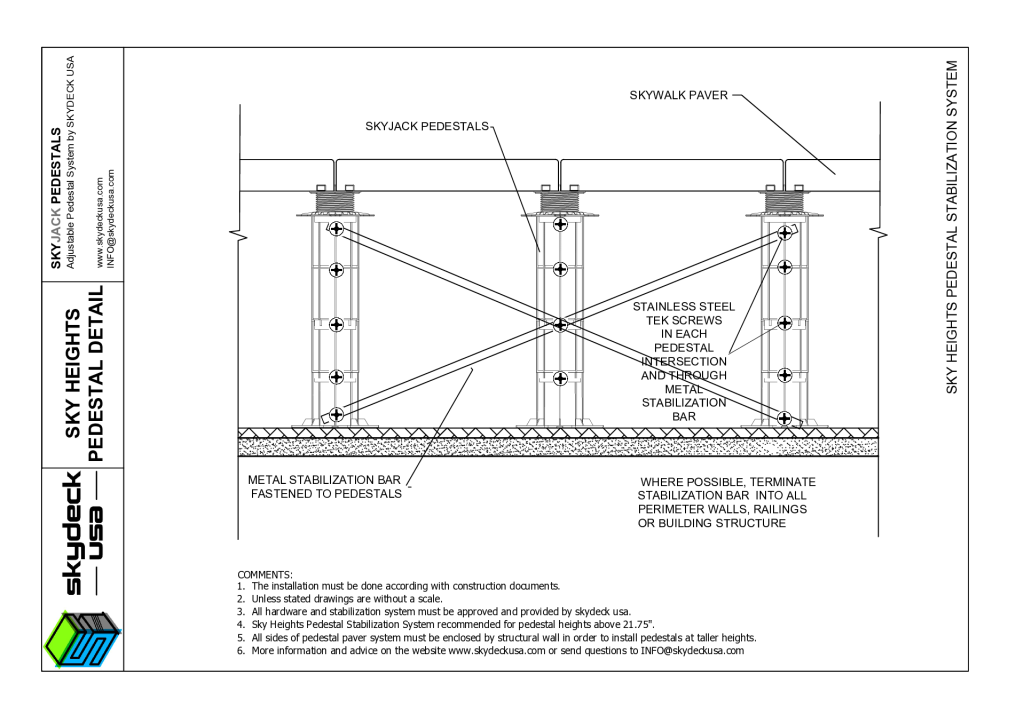 SkyHeights Pedestal Bracing System Detail Drawing